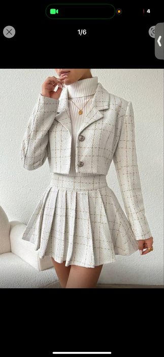 Елегантен сет от пола и сако от букле