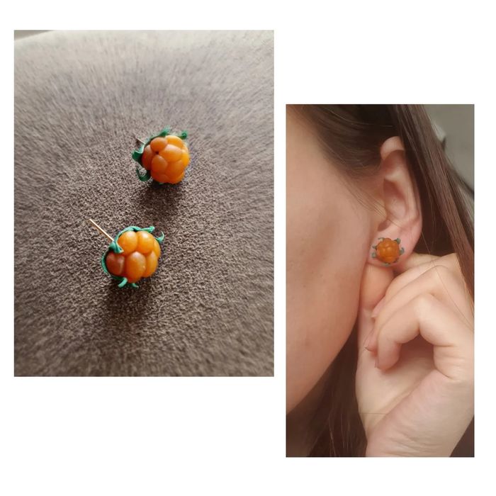 Серьги морошка гвоздики