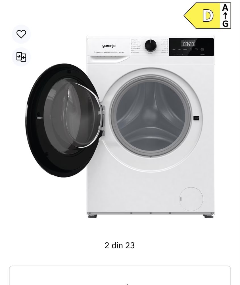 Masina de spalat rufe frontala cu uscator GORENJE WD2A164ADS