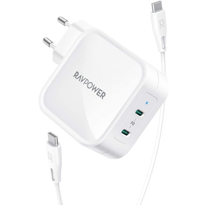 RAVPower 90W USB C зарядно за стена, бял цвят
