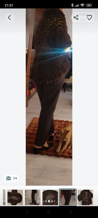 Bolero maro, forma circulară, cu blăniță, model unic, maneci trei sf