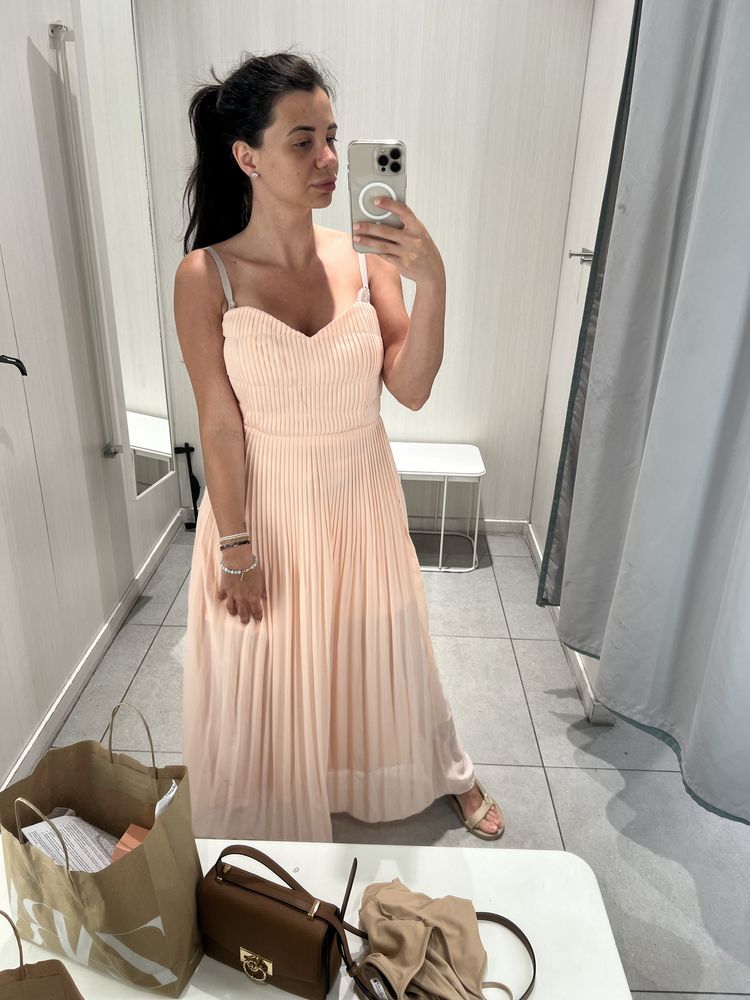 Rochie H&M dama 36 Peach Feminina Eleganta Ocazie