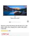 Monitor Curbat UltraSharp LED IPS Dell u3821dw