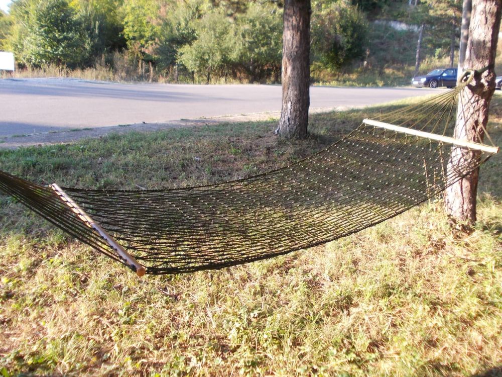 Hamac împletit  rezistent army kaki plus legaturi