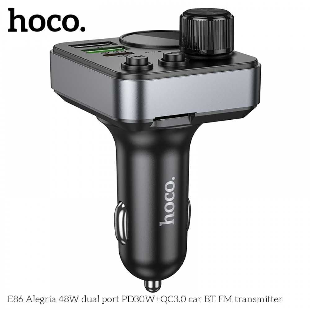 Bluetooth 48W PD FM Трансмитер 2x USB 1xType C / Hoco / MicroSD