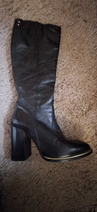 Ботуши с висок ток естествена кожа 37 номер