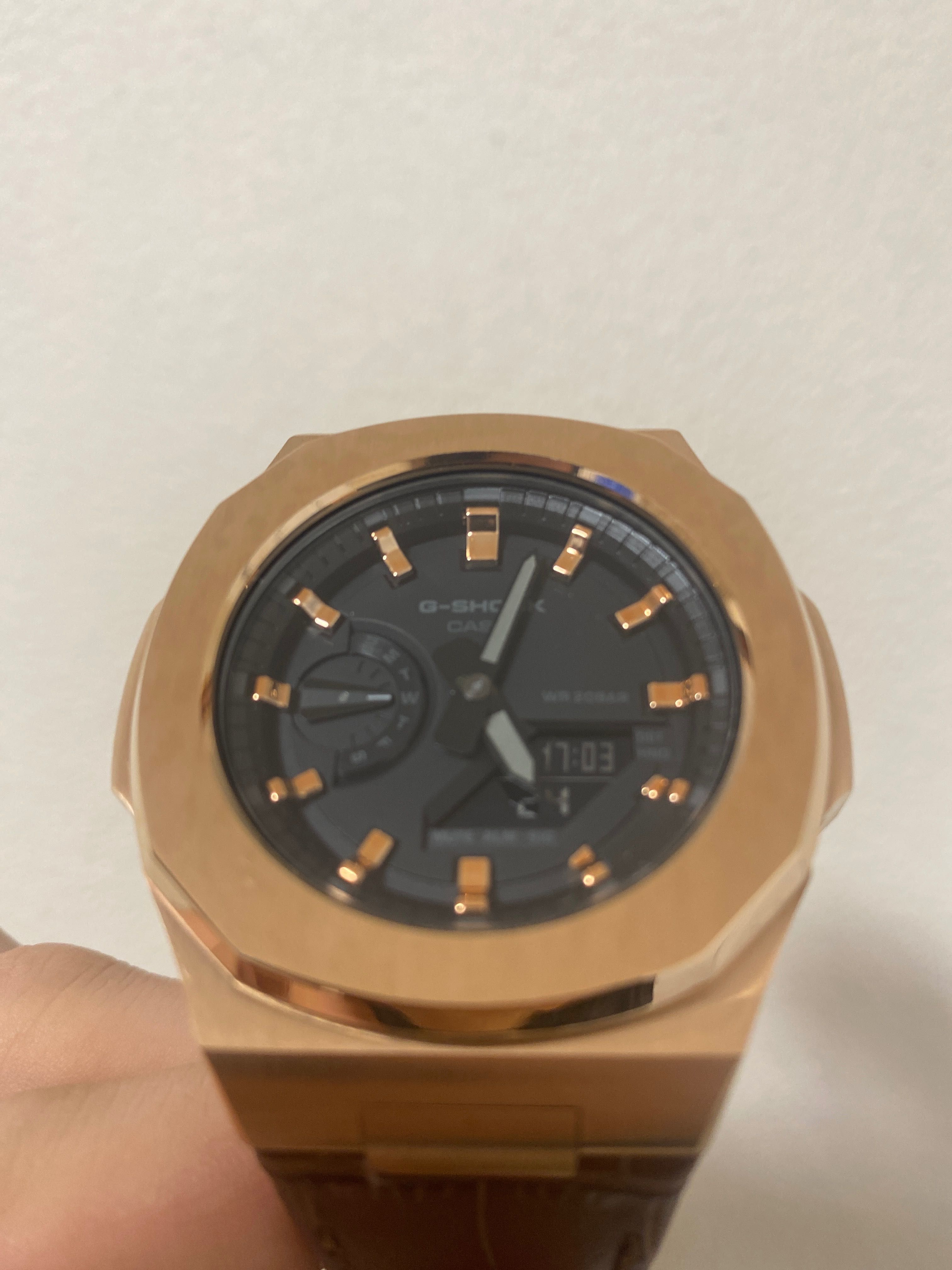 Casio g-shock Patek Philippe Nautilus mod Rose Gold