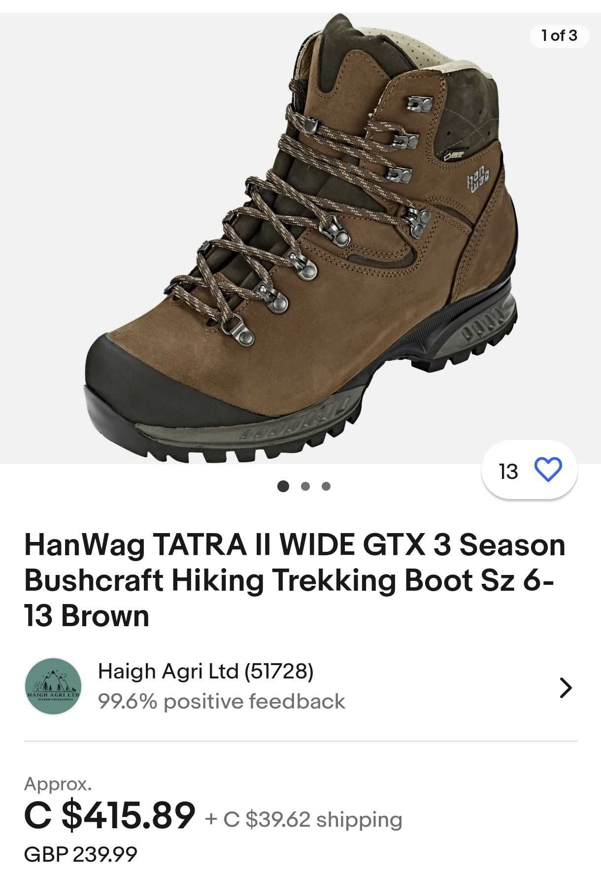 HanWag Tatra Gore-tex 44,5 обувки туризъм лов бушкрафт риболов