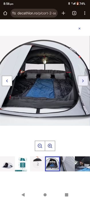 Cort Quechua 3pers Fresh and Black 2secunde