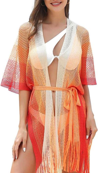 Rochie de plaja (kimono plasa) gradient porto-purple, TRANS GRATUIT