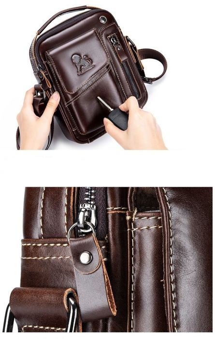 Мужская сумка из 100% натуральной кожи бычьей мужской барсетка