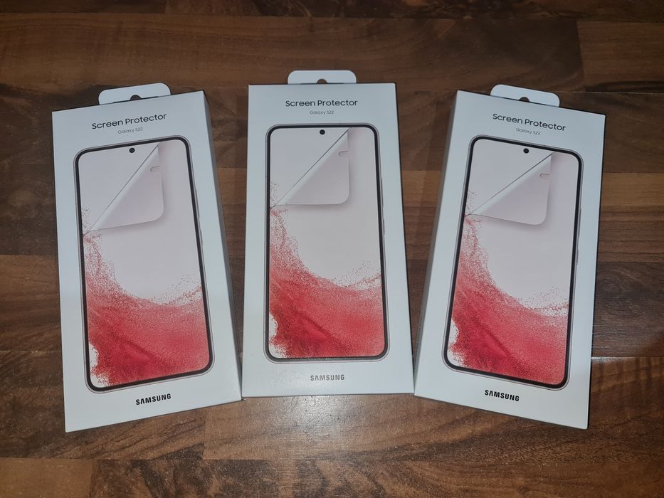 Folie silicon full cover originala Samsung Galaxy S22 S23 S24 2 bucati