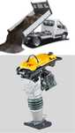 Inchiriez Miniexcavator Compactor Broască si Transport Basculabil