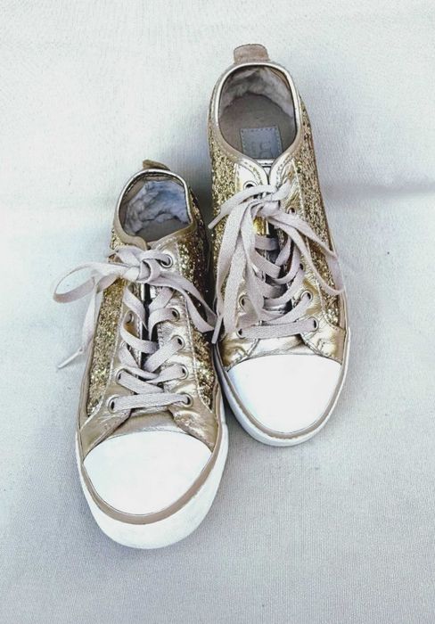 UGG EVERA GILITTER Gold Sneakers Piele Original