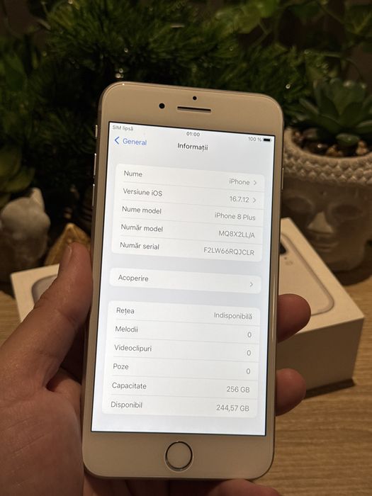 Iphone 8 Plus 256 Gb ‼️NOU‼️Bat 100% originala‼️Garantie‼️
