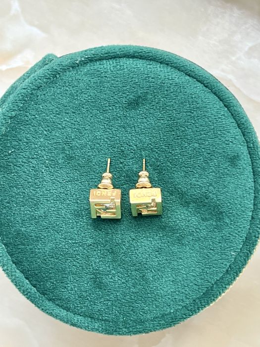 Cercei otel inoxidabil palcat cu aur