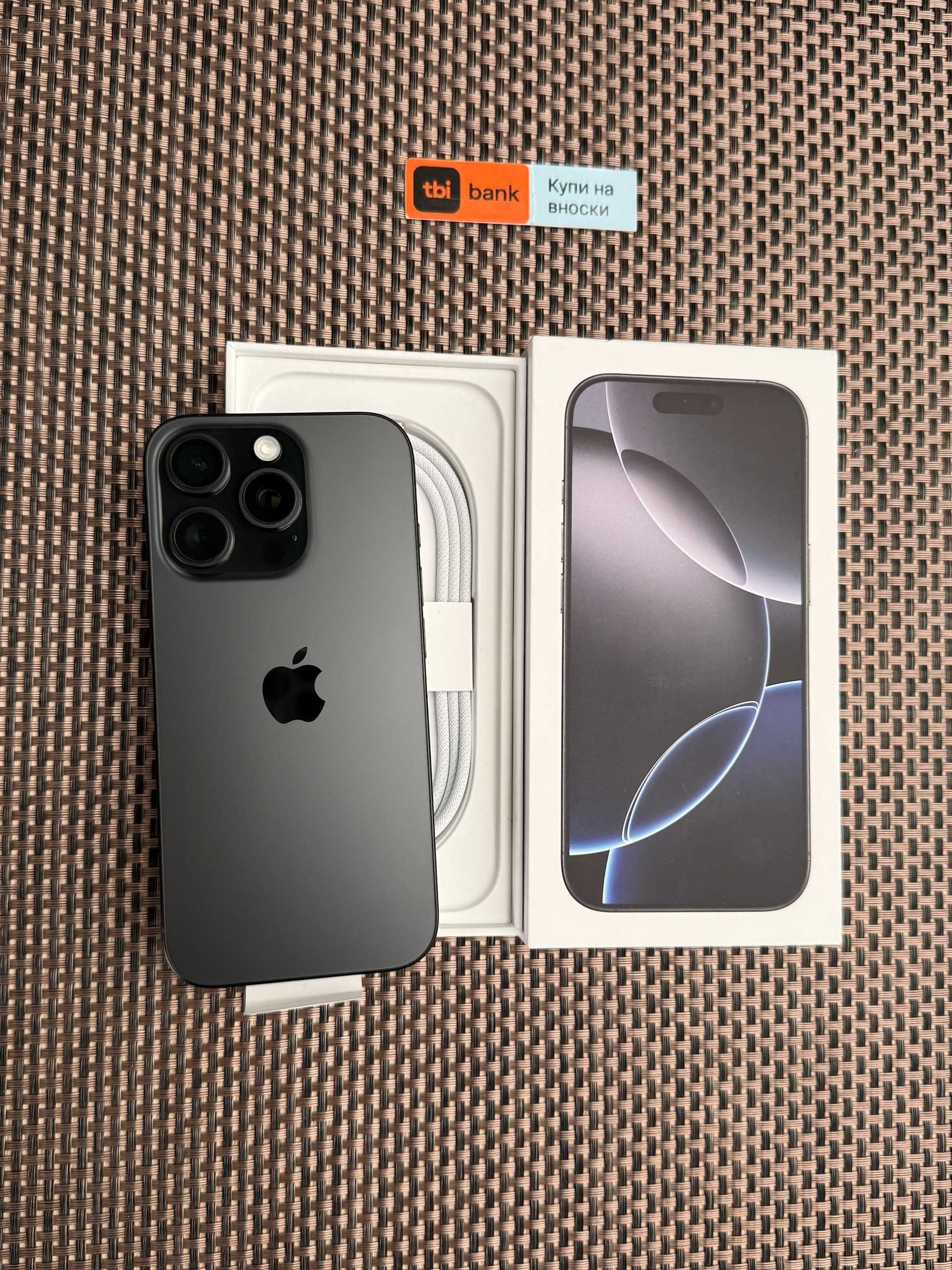 НОВ! 256GB! iPhone 16 Pro Лизинг от 78лв/м black Titanium черен гаранц