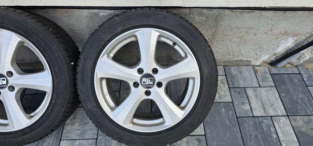 Jante aliaj 5x112 MSW designed by OZ + anvelope iarna 225/50/R17 noi