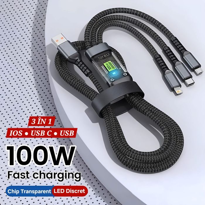 Cabluri Fastcharge+Date 3în1: IOS/USBC/USB. Diferite modele.