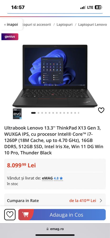 Laptop Lenovo ThinkPad X13 Gen 3 i7