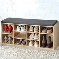 Немска пейка-шкаф за обувки с възглавница за сядане