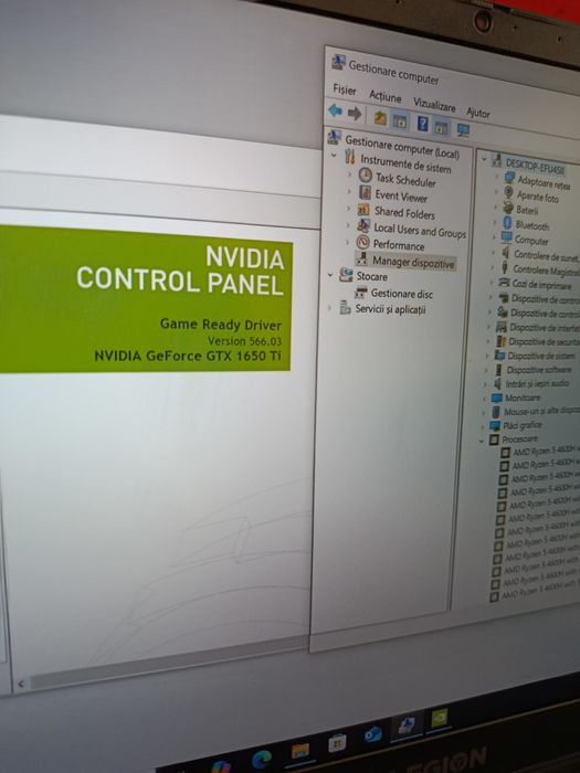 LaptopRyzen 5 4600H GTX 1650 Ti RAM 16GB ssd 512gb baterie 3 ore