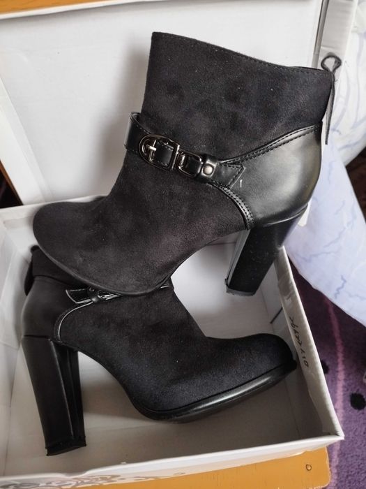 боти, велур и кожа