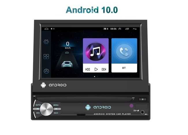 Navigatie Android 10 Ecran Retractabil Mp5 1Din Player Auto