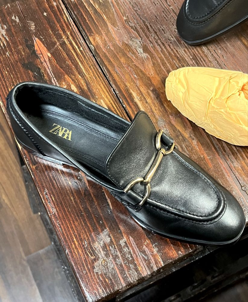 Loafers/mocasini, piele naturală, Zara