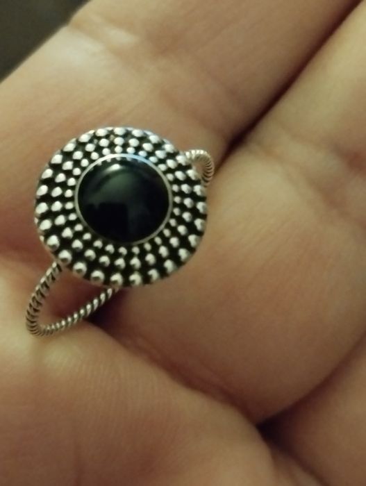 Inel din argint cu piatră naturală onix