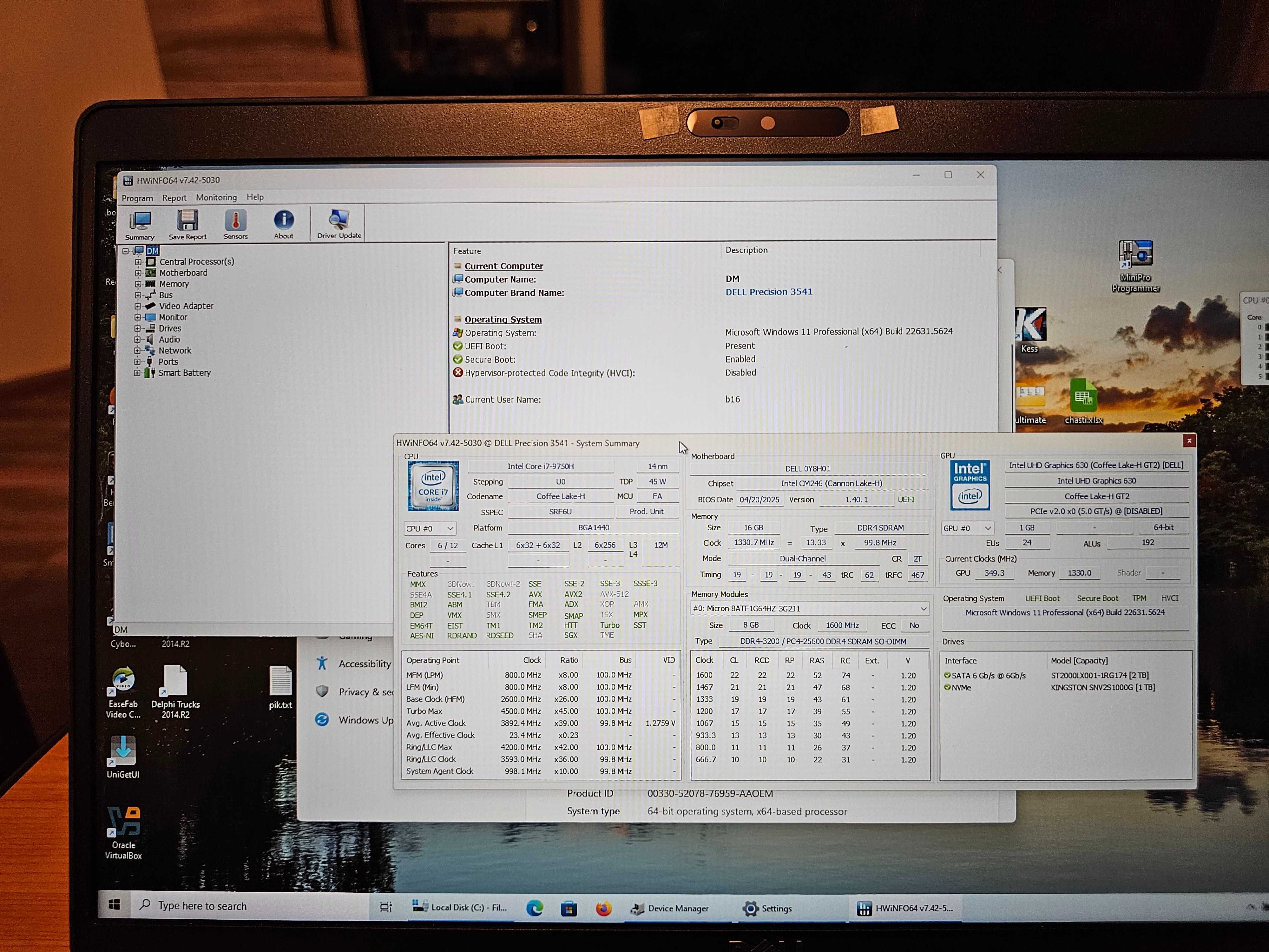 Лаптоп Dell Precision 3541 Intel i7 Nvidia Quadro