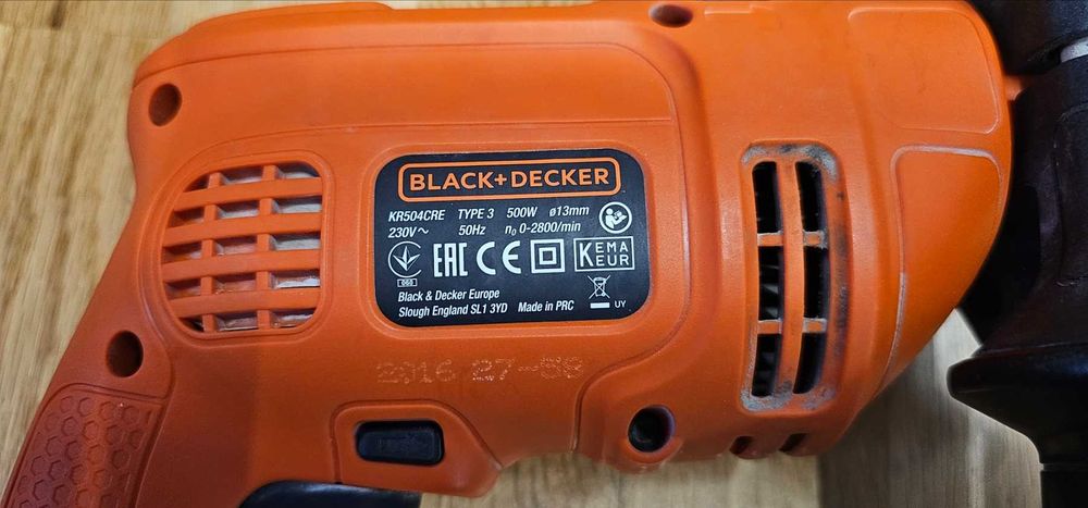 ударна бормашина BLACK & DECKER, 500W, 13мм,  с битове и свредла