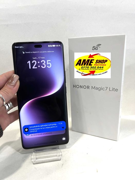 Honor Magic 7 Lite 5G, 256GB/8GB RAM,Titanium Black, impecabil!