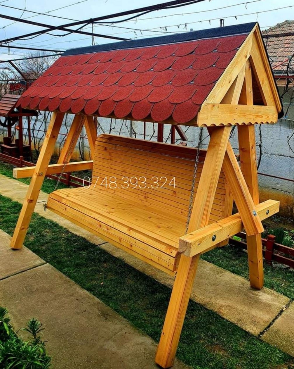 Balansoar  leagan  lemn  masiv  rustic