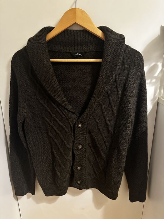 Cardigan bărbătesc gri închis Tudors,mărimea S, 30% lână