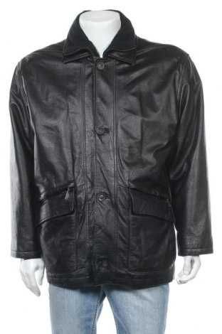 Черно мъжко яке от естествена кожа