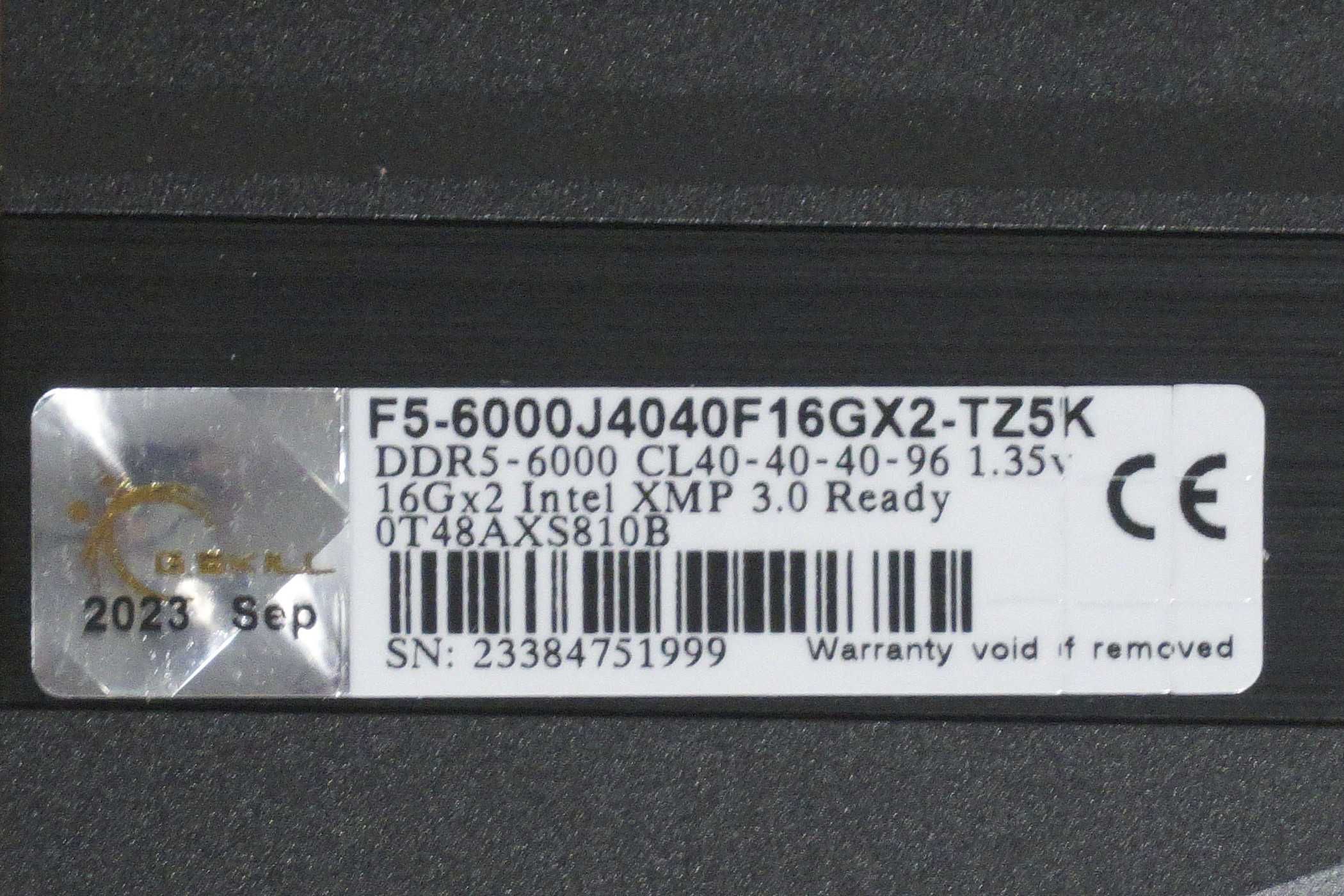 2х16GB (32GB) DDR5 RAM Gskill TridentZ 6000/CL40 (вкл ДДС)