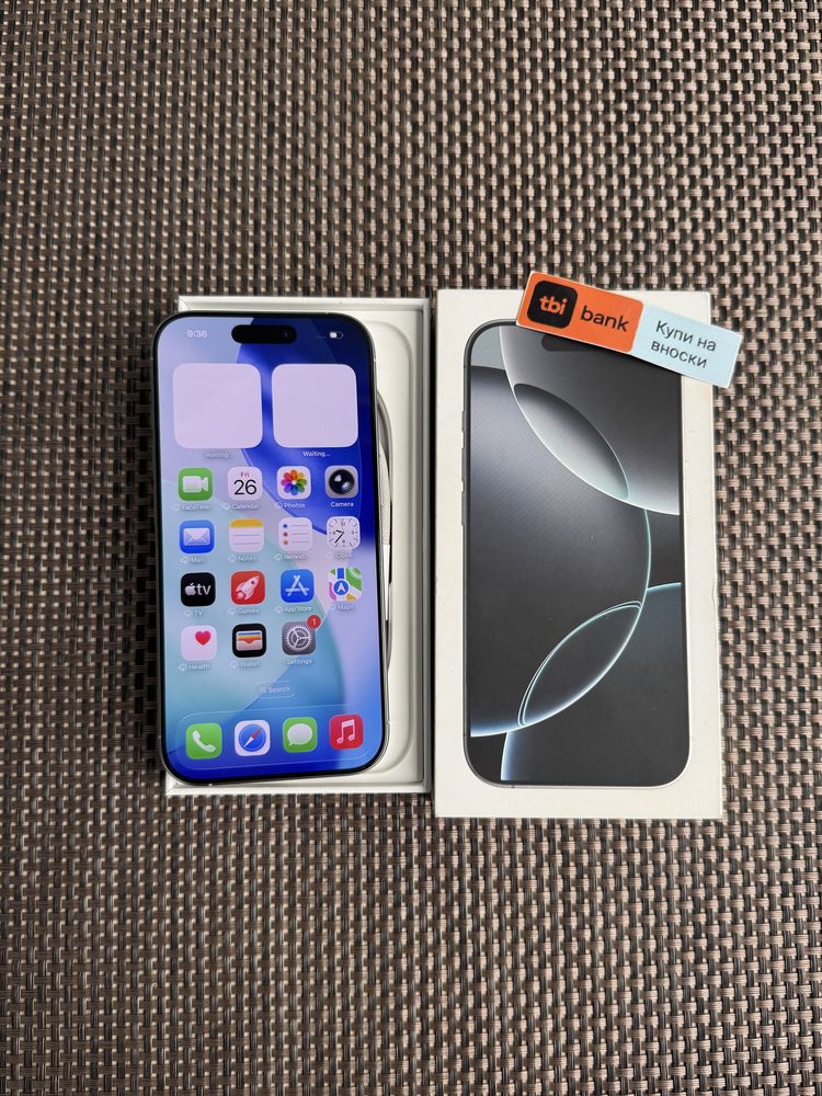 100%*Лизинг 68лв/м iPhone 16 pro White айфон 16 про 128 бял