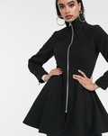 ASOS черно палто с цип