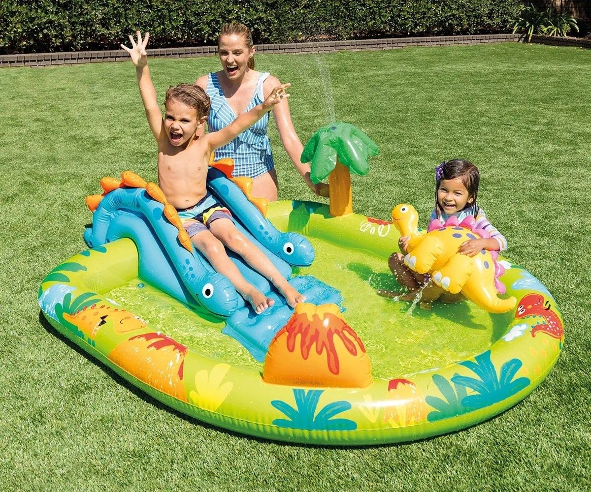 Детски Надуваем център за игра Intex Little Dino, 191 х 152 х 58 см