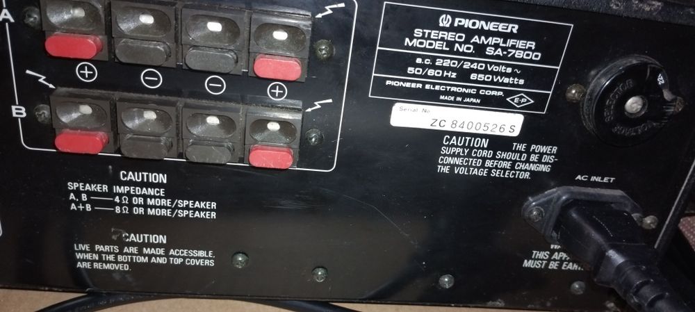 Amplificator stereo PIONEER SA-7800 130wațiRMS linie albastra vintange