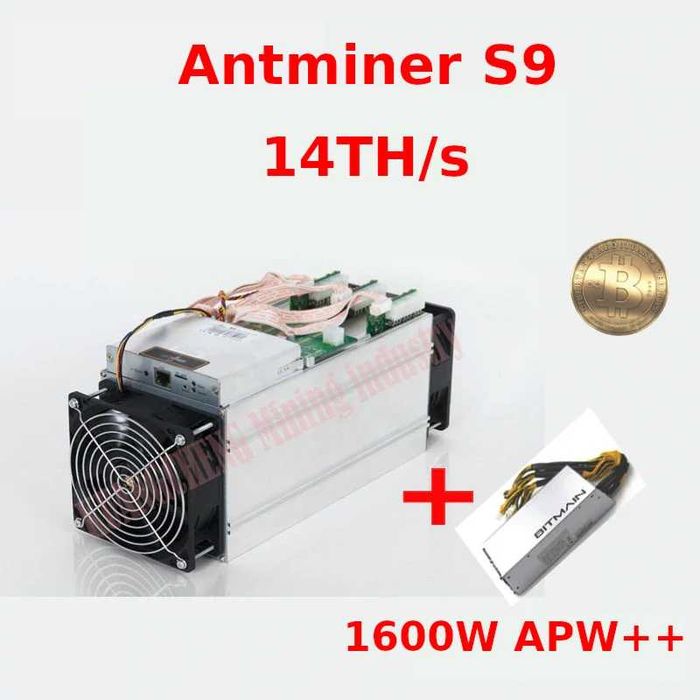‼️Antminer S9 14Th + PSU 1600W Bitmain Original‼️