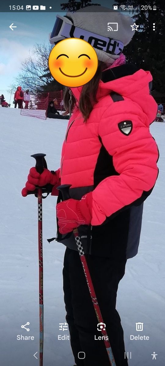 Нов полар за момиче 128см, 7-8г., Ски ръкавици Rossignol, ски маска