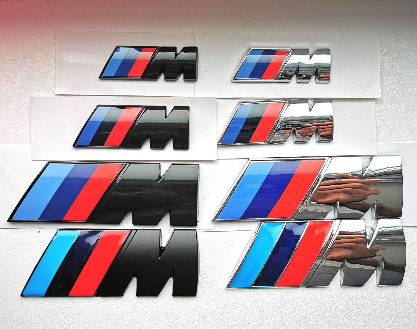 Emblema Logo Bmw M Negru Lucios Mat Cromat Sticker