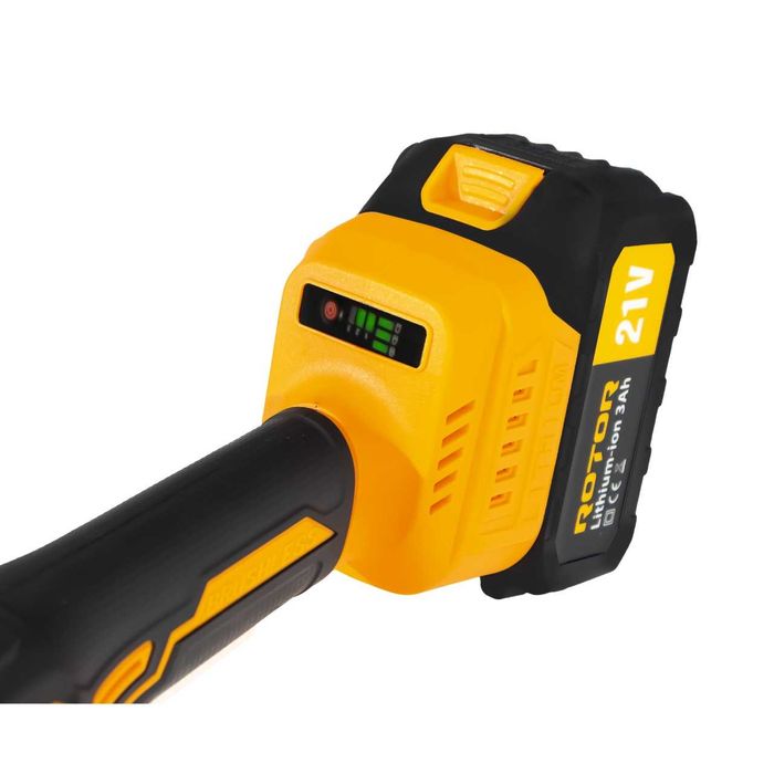 Polizor unghiular pe acumulator ROTOR RAG21 21V/3 Ah,820 W