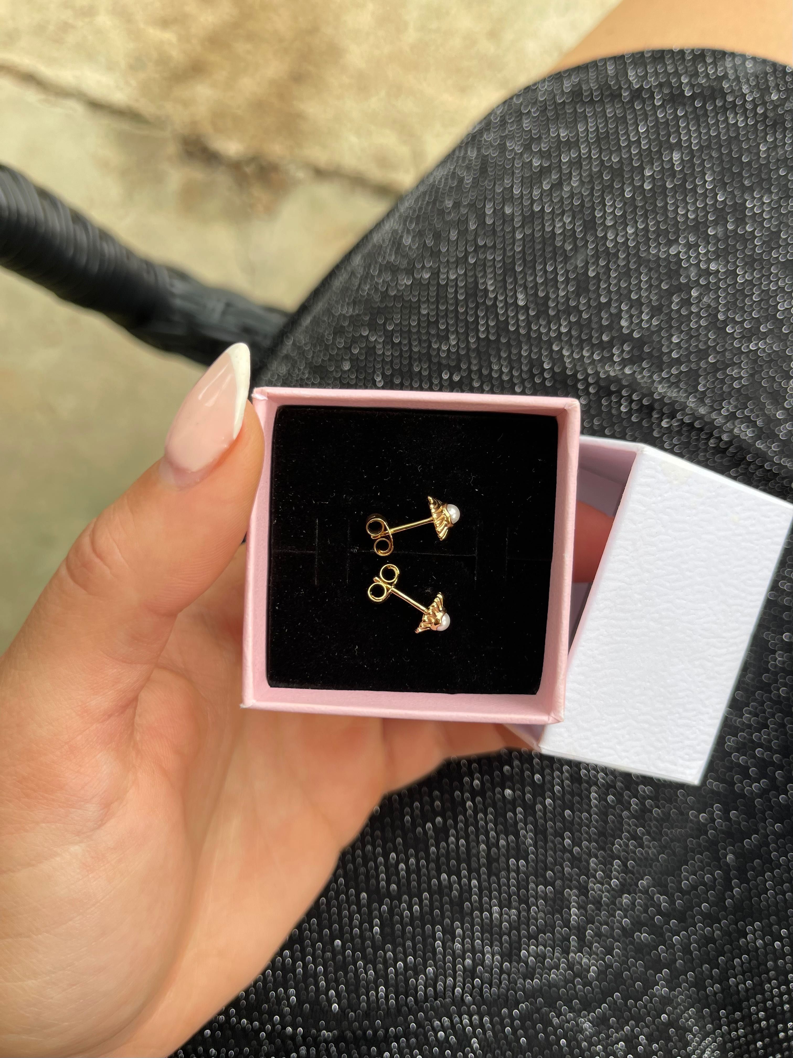 Обеци с 14k златно покритие Pandora