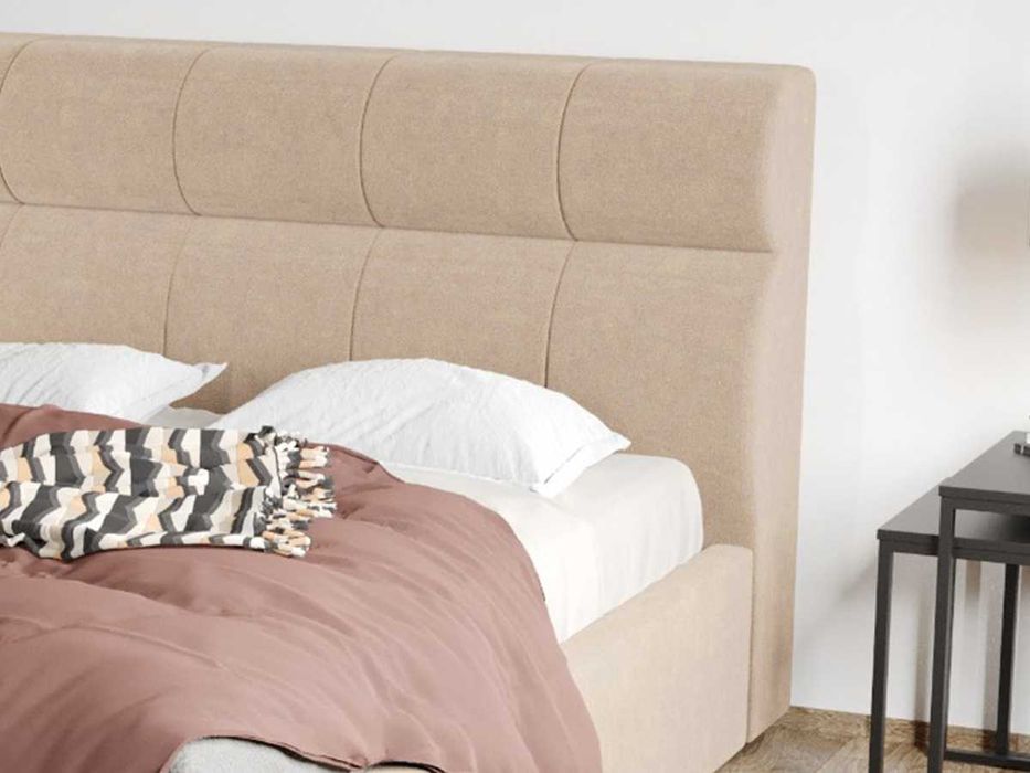 Pat Tapitat Galacto cu somiera rabatabila & lada de depozitare 160x200