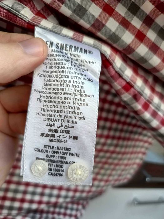 Camasa Ben Sherman Men's Long Sleeve Gingham Check Shirt Size S