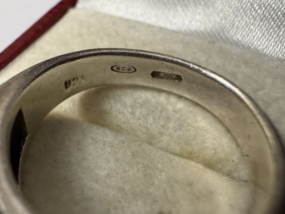 Inel argint 925, cu granate. Vintage.