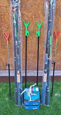 Set 2 Lansete Feeder+2 Mulinete 6000+Set suporti